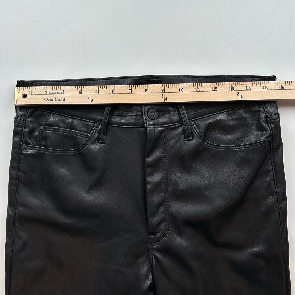 Mother The Dazzler Skimp Faux Leather Vegan Pants Black High Rise Slim Leg 30 - Picture 13 of 13